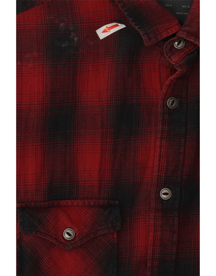 Zara Mens Sleeveless Regular Fit Flannel Shirt Medium Red Check