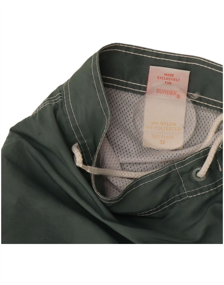 Sundek Mens Swimming Shorts Medium  Green Colourblock Nylon