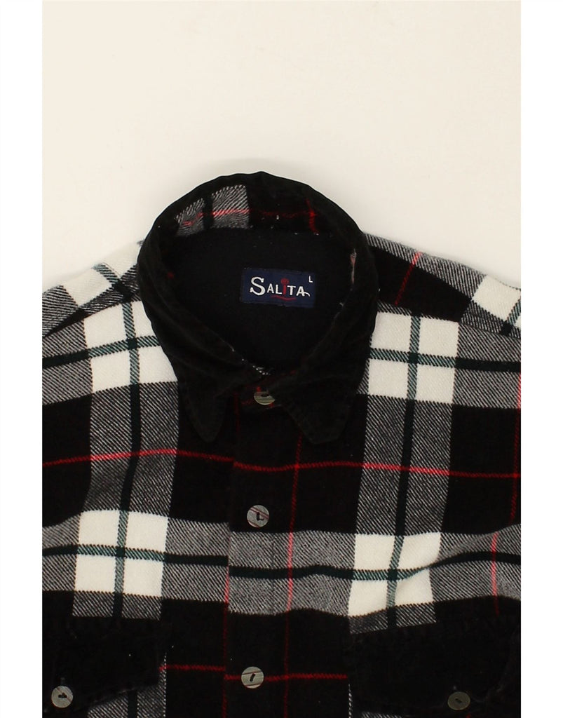 VINTAGE Mens Flannel Shirt Large Black Plaid | Vintage Vintage | Thrift | Second-Hand Vintage | Used Clothing | Messina Hembry 