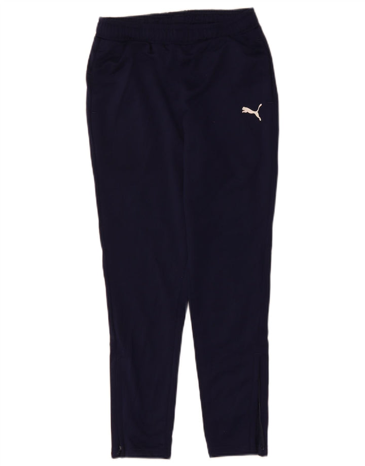 Puma Boys Tracksuit Trousers 9-10 Years Small Navy Blue Polyester