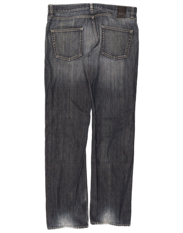 Hugo Boss Mens Straight Jeans W35 L34 Blue Cotton