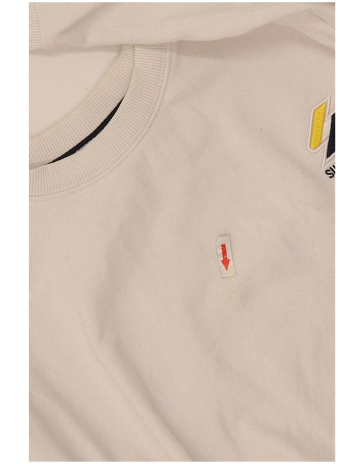 Superdry Womens Sweatshirt Jumper UK 14 Large White Cotton