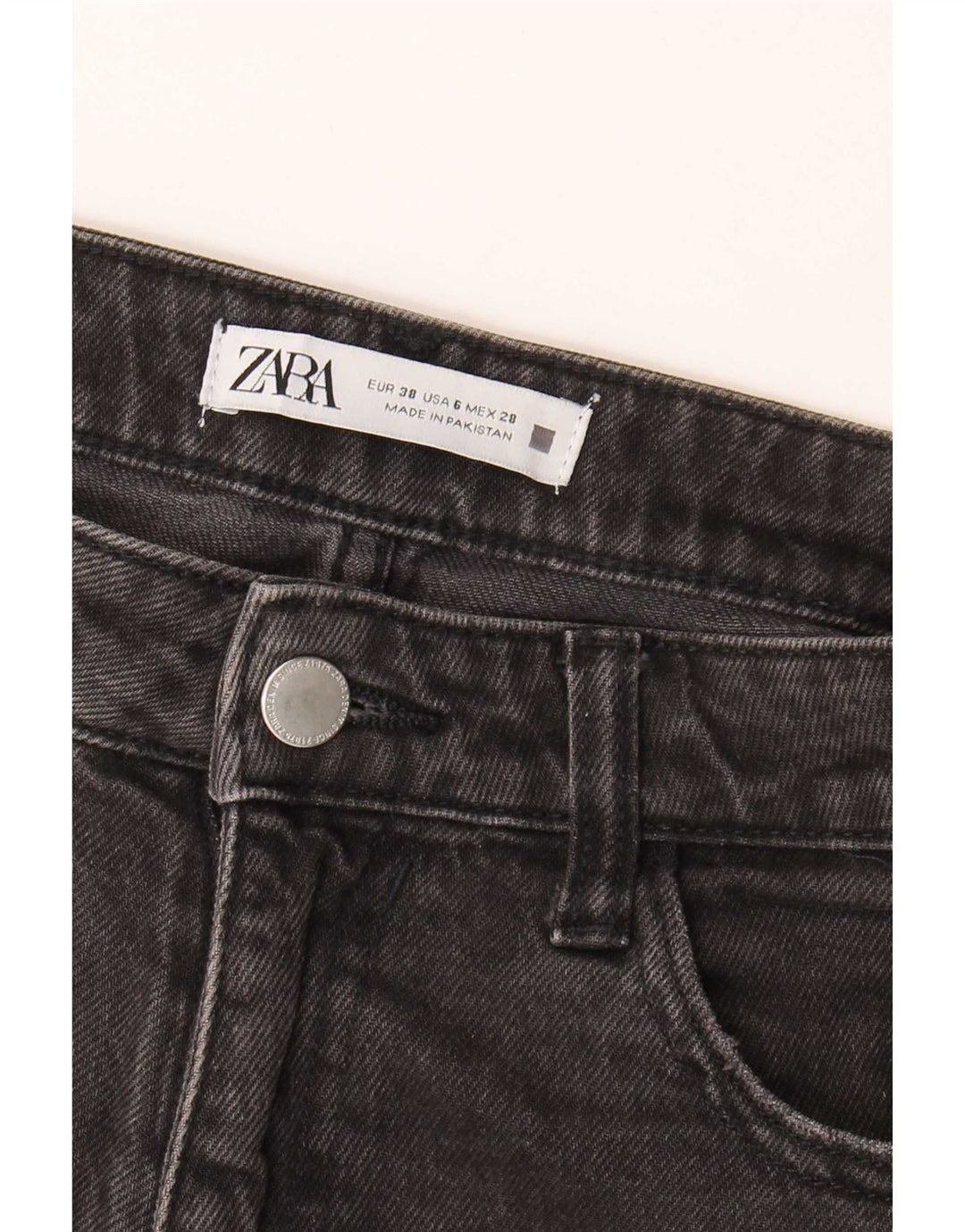 Zara Womens High Waist Jeans EU 38 Small W28 L27 Grey