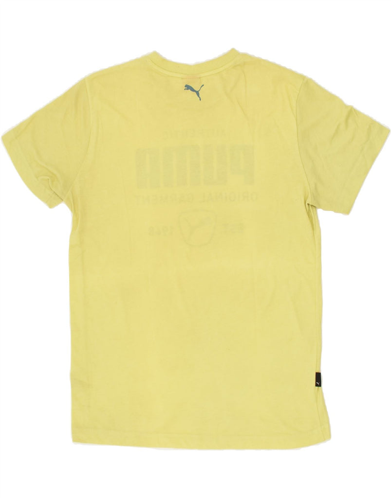 PUMA Mens Graphic T-Shirt Top Medium Yellow | Vintage Puma | Thrift | Second-Hand Puma | Used Clothing | Messina Hembry 