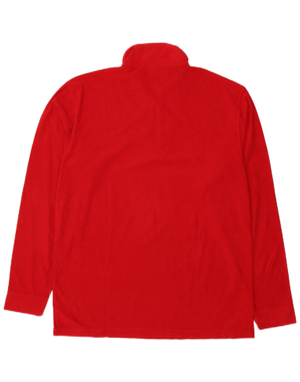 Asics Mens Zip Neck Fleece Jumper XL Red Polyester