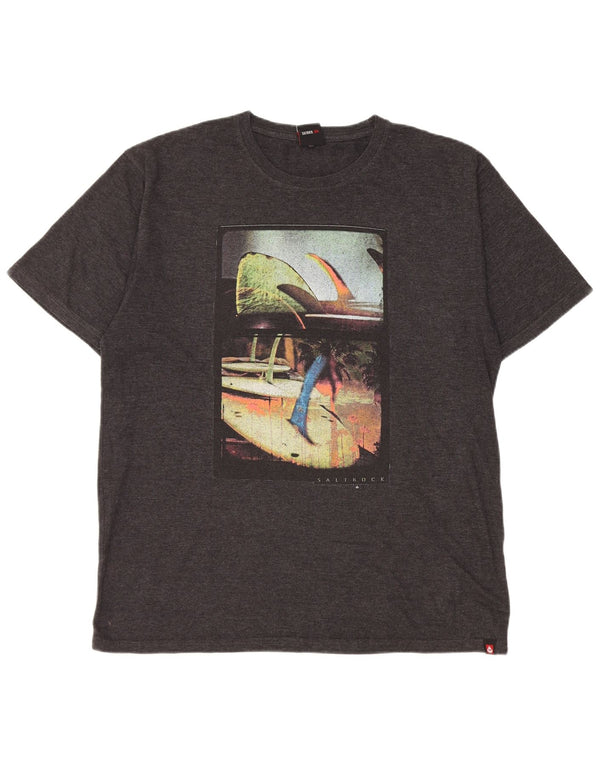 Saltrock Mens Graphic T-Shirt Top 2XL Grey Cotton