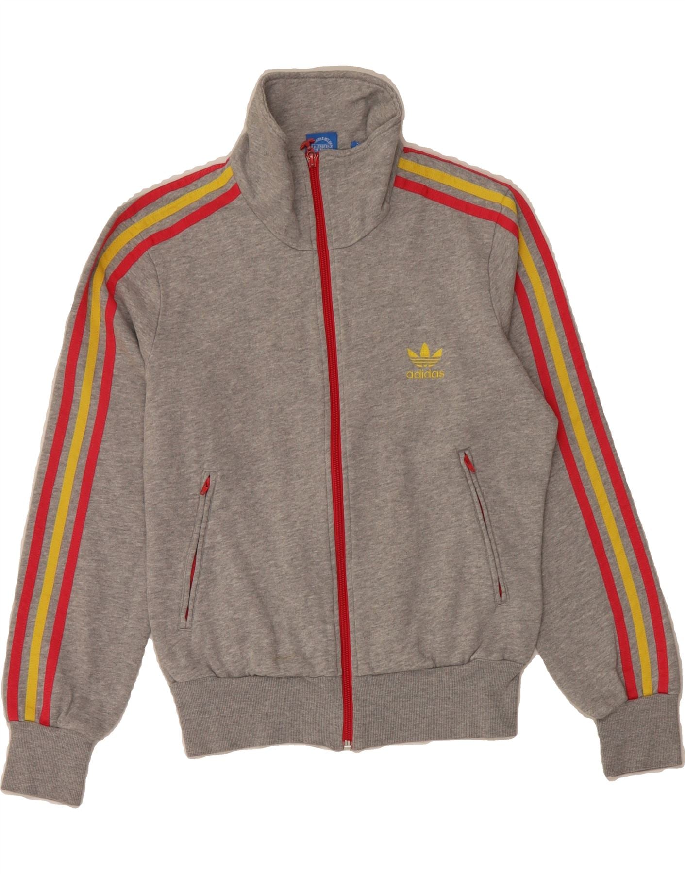 ADIDAS Womens Graphic Tracksuit Top Jacket UK 12 Medium  Grey Vintage Adidas and Second-Hand Adidas from Messina Hembry 