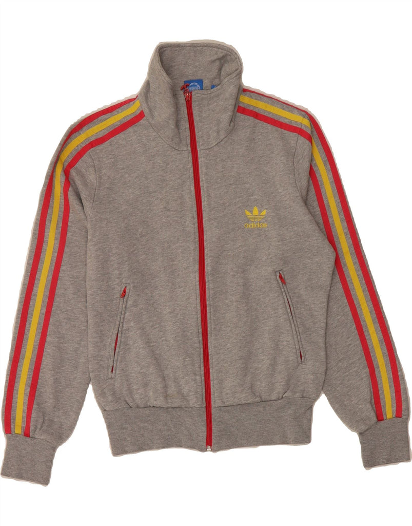 ADIDAS Womens Graphic Tracksuit Top Jacket UK 12 Medium  Grey Vintage Adidas and Second-Hand Adidas from Messina Hembry 