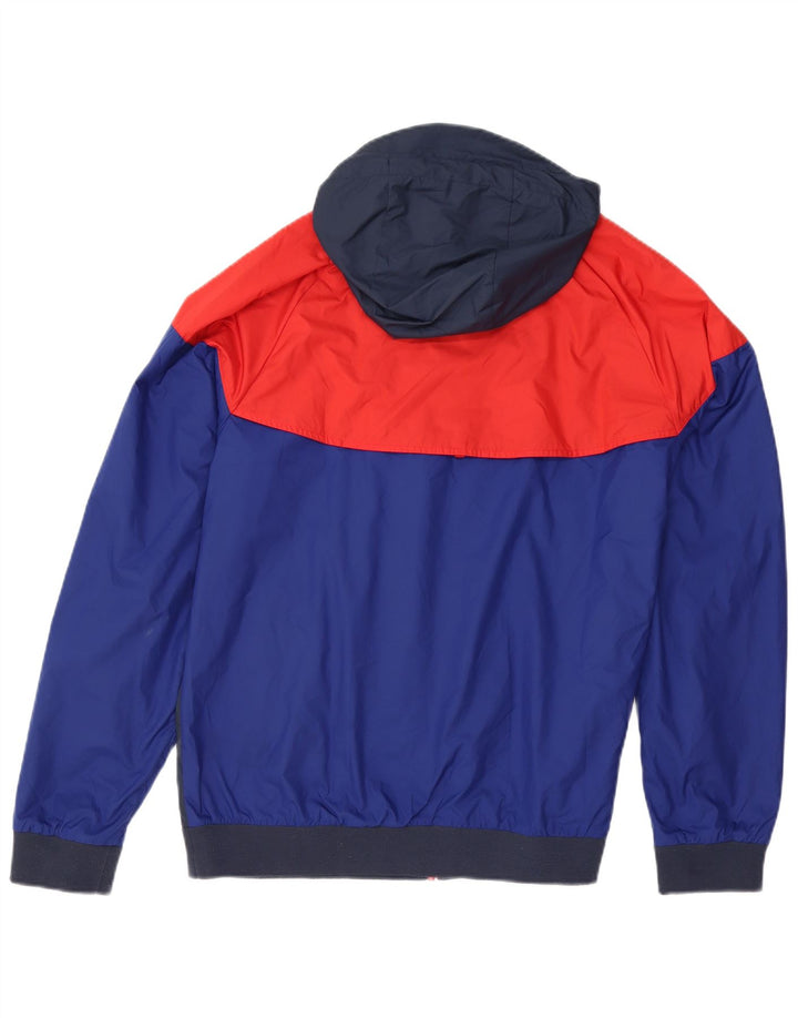 Nike Mens Hooded Tracksuit Top Jacket Large Navy Blue Colourblock Polyester