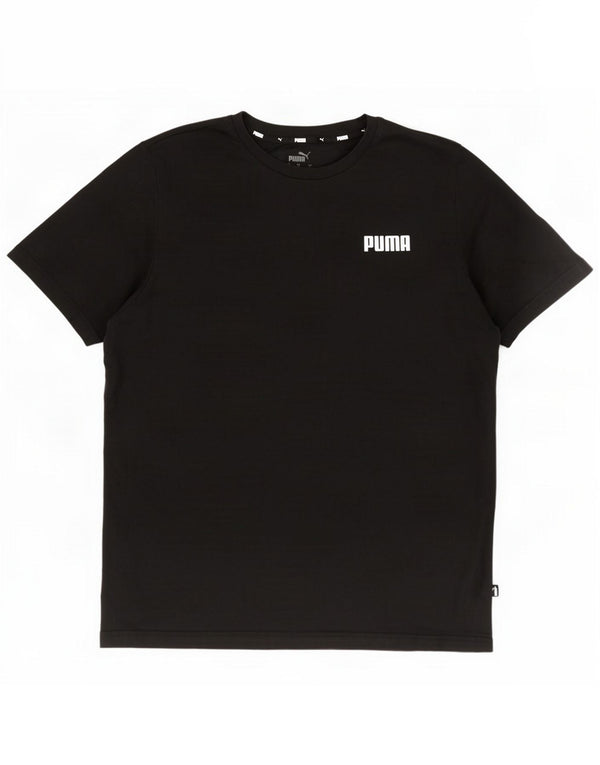 Puma Mens Regular T-Shirt Top Large Black Cotton