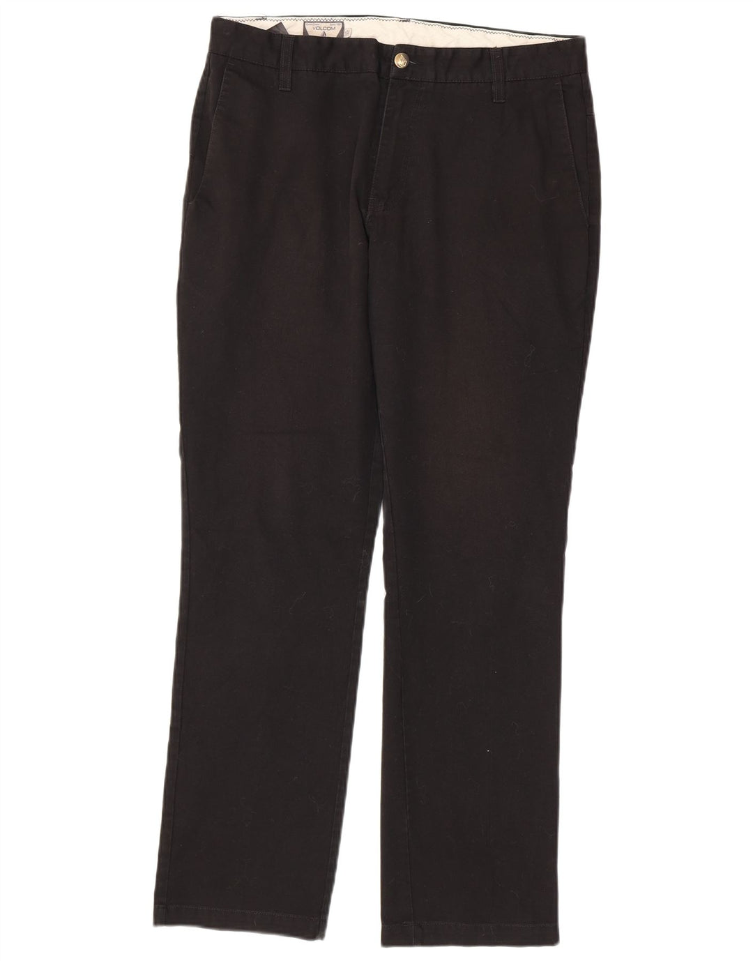 Volcom Mens Straight Chino Trousers W32 L30 Black Cotton