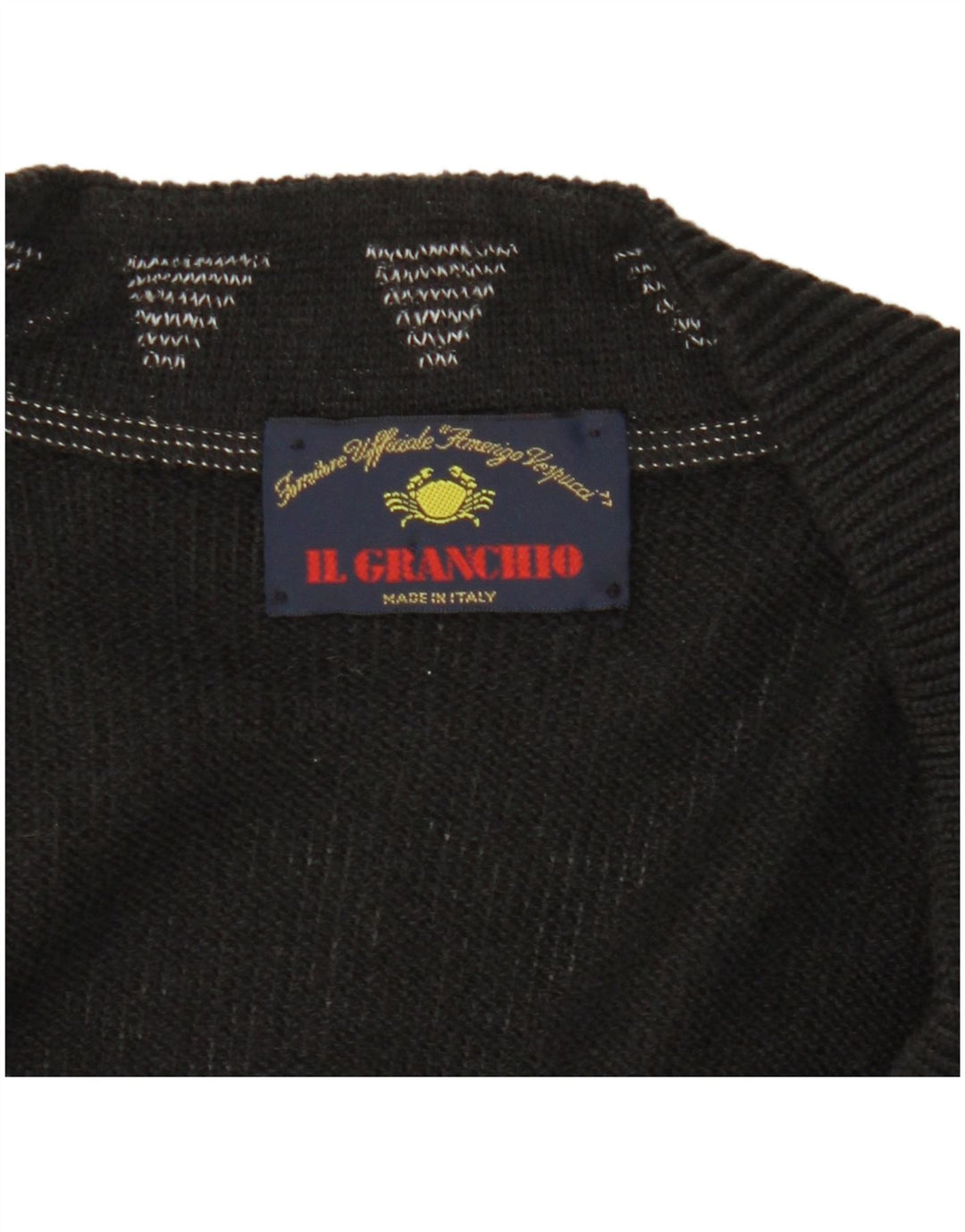 Il Granchio Mens Cardigan Sweater XL Black Geometric