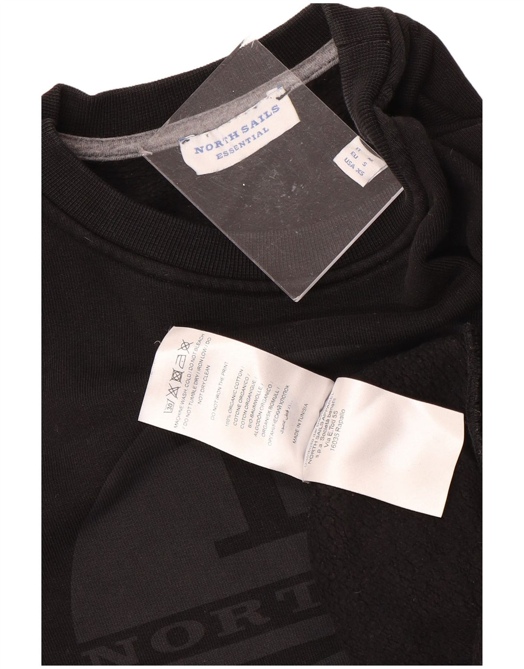 NORTH SAILS Mens Graphic Sweatshirt Jumper Small Black Cotton