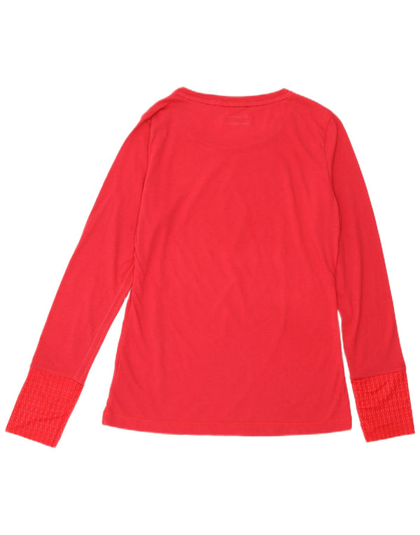 Lotto Womens Top Long Sleeve UK 14 Large Pink Spotted Cotton