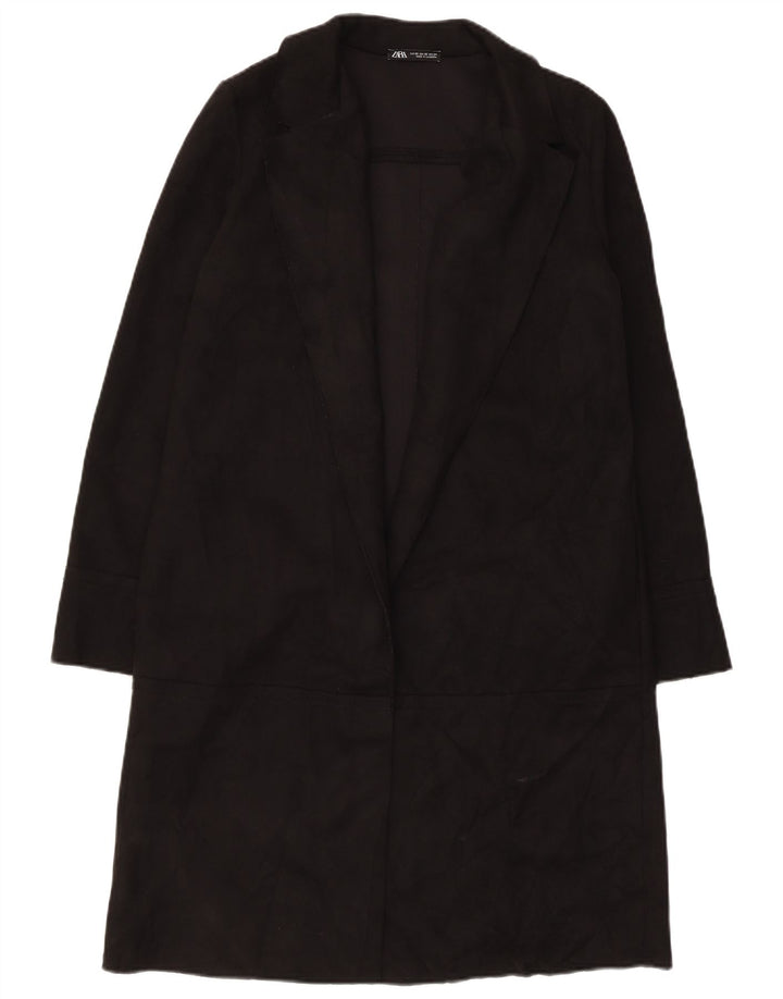 Zara Womens Open Overcoat UK 6 XS Black