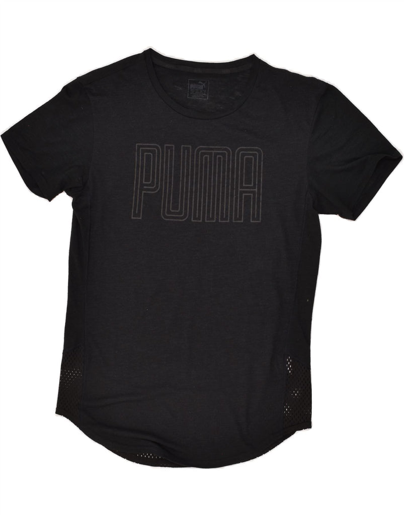 PUMA Womens Oversized Graphic T-Shirt Top UK 10 Small Black Vintage Puma and Second-Hand Puma from Messina Hembry 