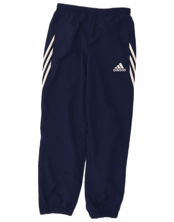 Adidas Boys Tracksuit Trousers Joggers 13-14 Years XL Navy Blue Polyester