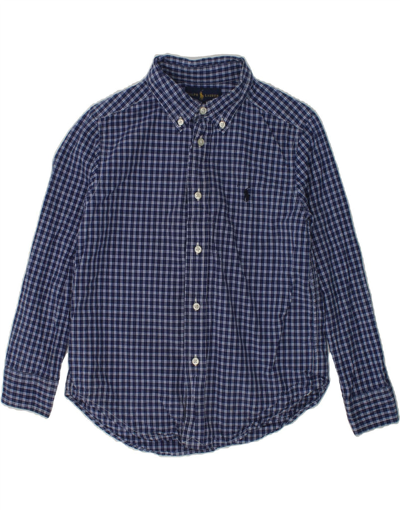 RALPH LAUREN Boys Shirt 5-6 Years Blue Check Cotton | Vintage Ralph Lauren | Thrift | Second-Hand Ralph Lauren | Used Clothing | Messina Hembry 