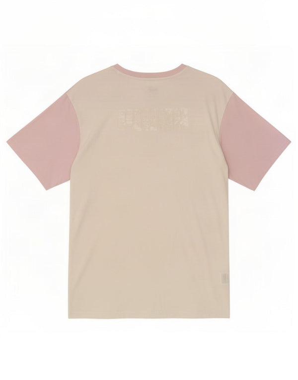 Puma Womens T-Shirt Top UK 10 Small Off White Colourblock Cotton