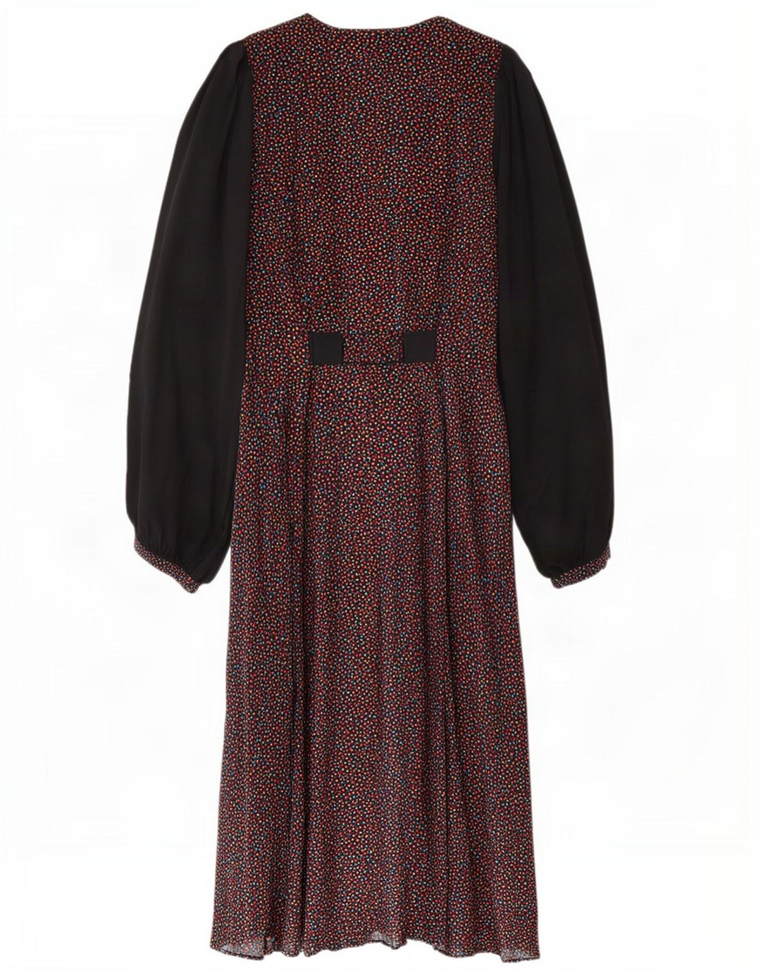 Vintage Womens Long Sleeve Maxi Dress UK 10 Small Multicoloured Spotted