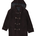 Pierre Cardin Mens Hooded Duffle Coat IT 48 Medium Black Check Wool