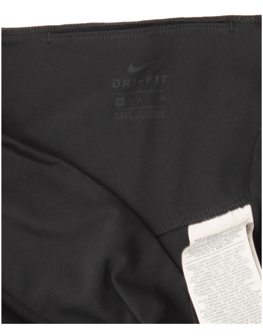 Nike Womens Dri Fit Graphic Leggings UK 12 Medium Black Polyester