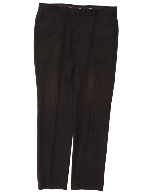 Hugo Boss Mens Straight Chino Trousers IT 50 Large W34 L32 Black