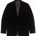 Zara Mens 2 Button Velour Blazer Jacket EU 50 Medium Black Cotton