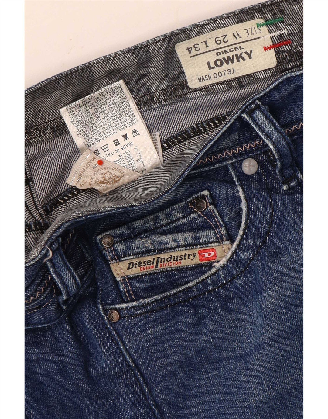 Diesel Womens Lowky Distressed Slim Jeans W29 L30 Blue Cotton