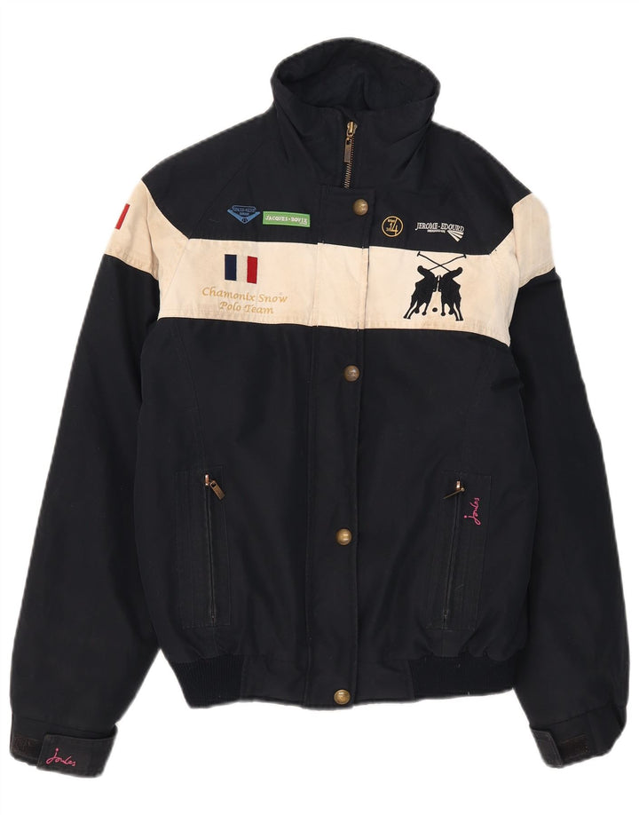Joules Womens Graphic Ski Jacket UK 8 Small Navy Blue
