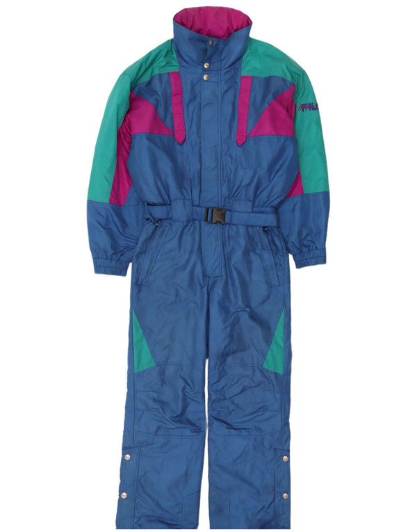 Fila Mens Hooded Ski Jumpsuit IT 48 Medium Blue Colourblock Polyester