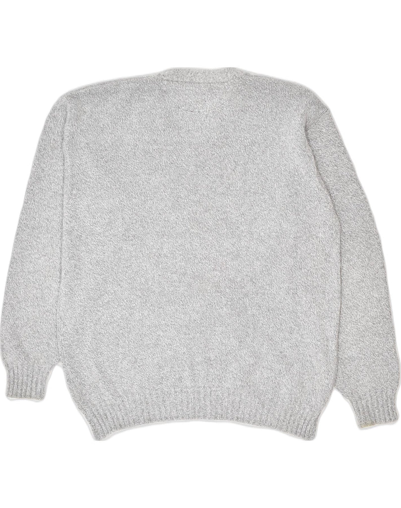 AVIREX Mens V-Neck Jumper Sweater Medium Grey Cotton | Vintage Avirex | Thrift | Second-Hand Avirex | Used Clothing | Messina Hembry 