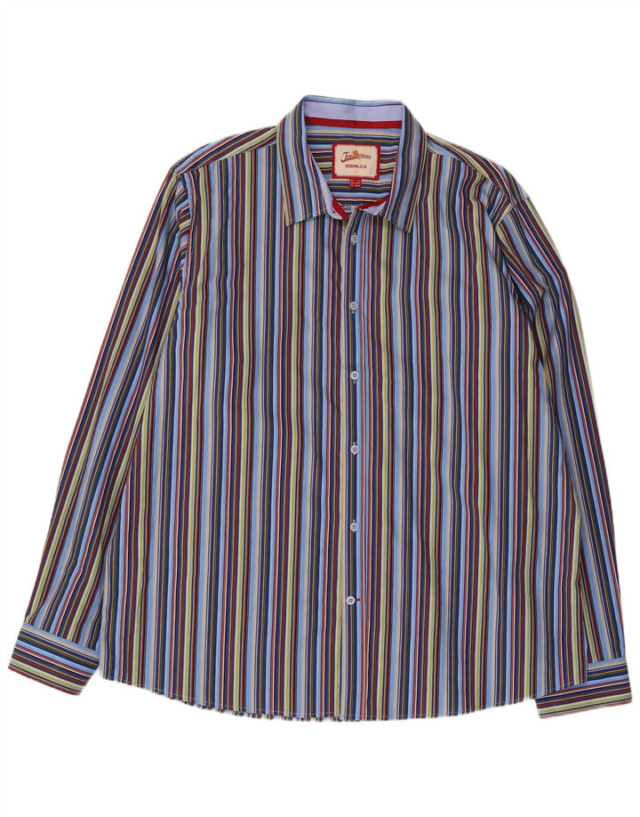 Joe Browns Mens Shirt XL Multicoloured Striped Cotton