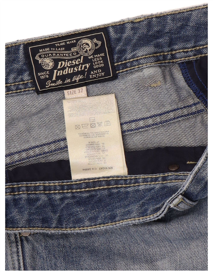 Diesel Mens Distressed Denim Shorts W32 Medium Blue Cotton