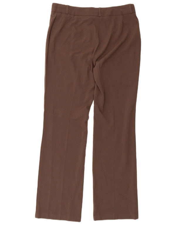 Marks & Spencer Womens Straight Casual Trousers UK 12 Medium W32 L31 Brown