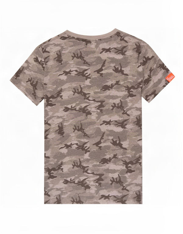 Superdry Mens T-Shirt Top XS Grey Camouflage Cotton