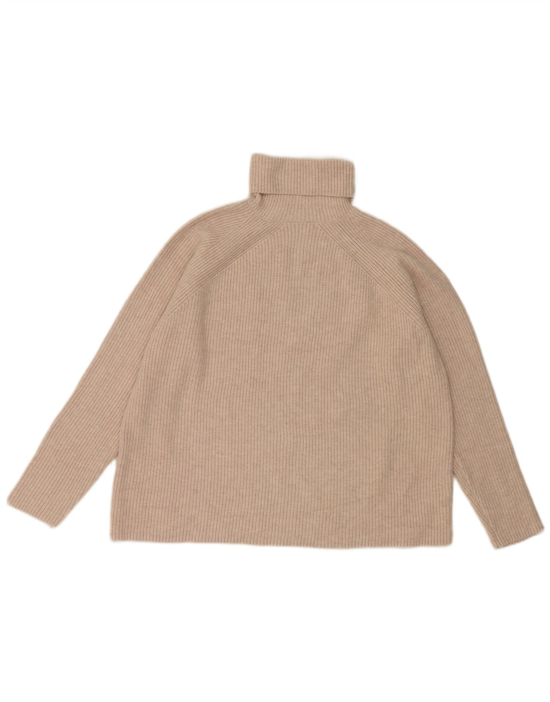 Marks & Spencer Womens Roll Neck Jumper Sweater UK 14 Medium Beige Viscose