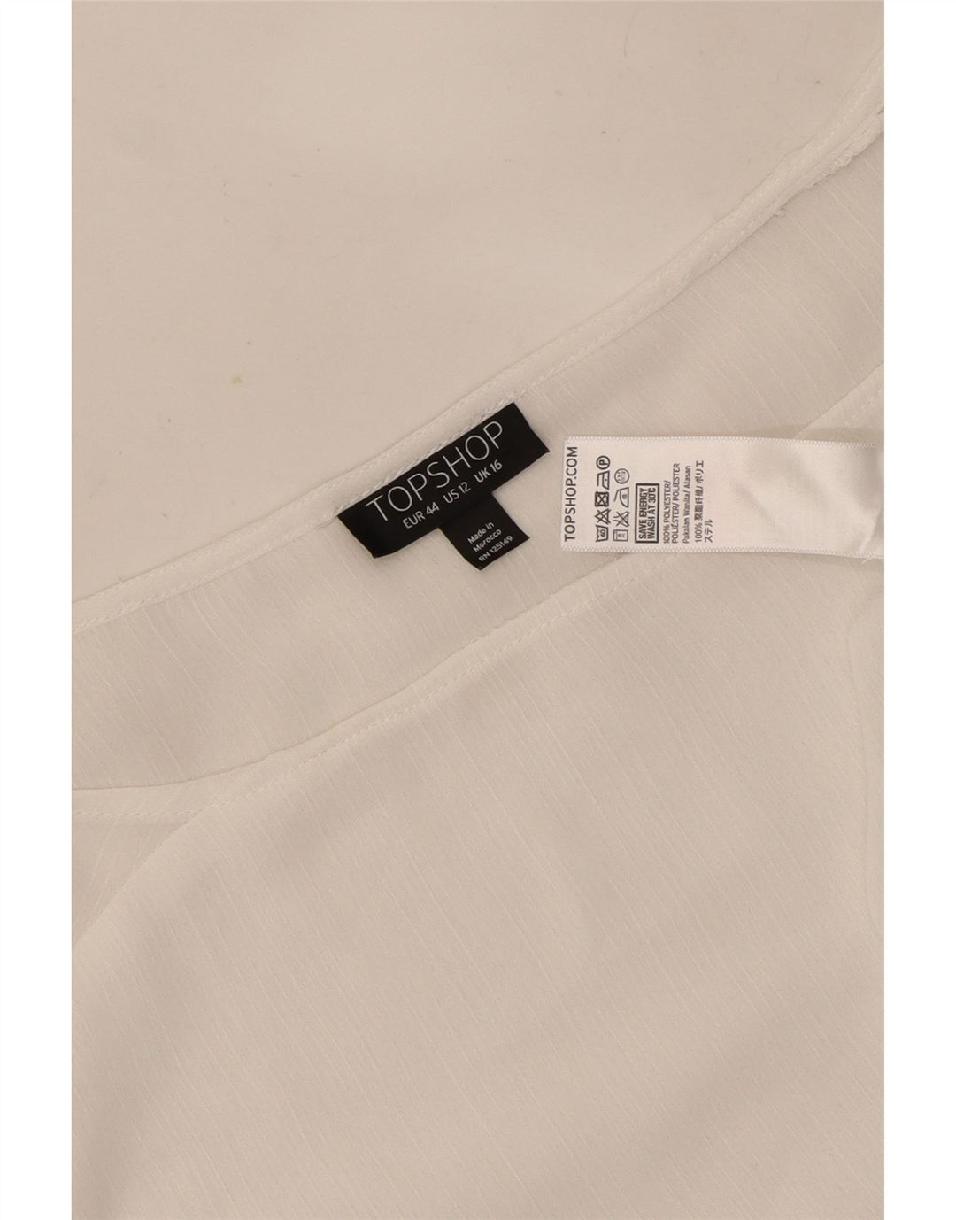 Topshop Womens Long Sleeve Blouse Top UK 16 Large  White Polyester