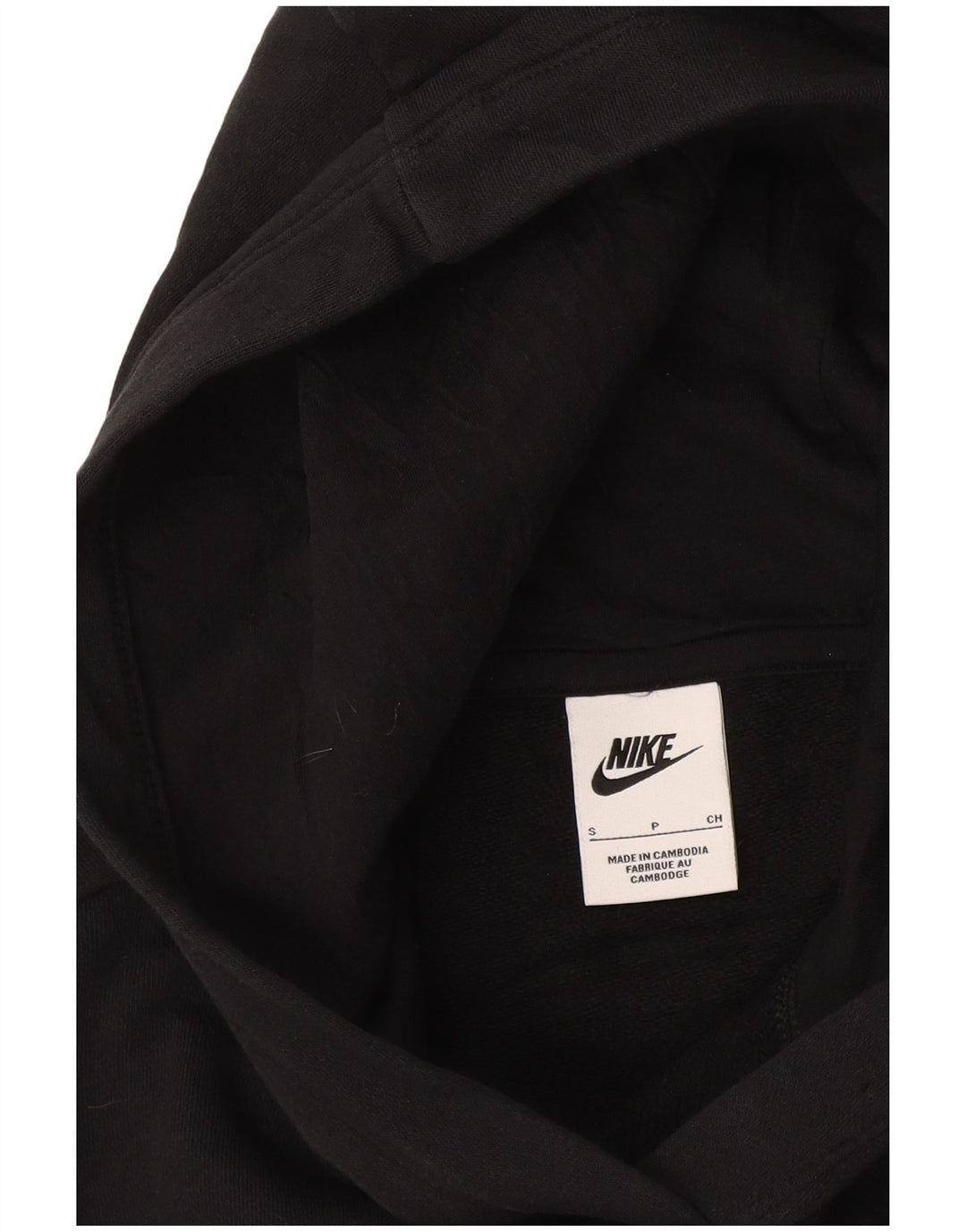 Nike Womens Crop Oversized Hoodie Jumper UK 10 Small Black