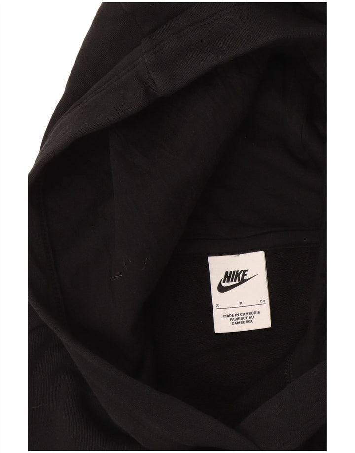 Nike Womens Crop Oversized Hoodie Jumper UK 10 Small Black
