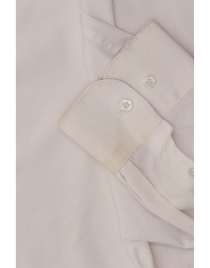Nautica Mens Slim Fit Shirt Size 17 1/2 XL White Polyester