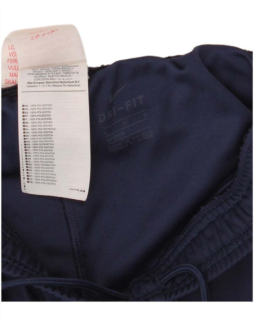 NIKE Boys Dri Fit Sport Shorts 12-13 Years Large Navy Blue Polyester