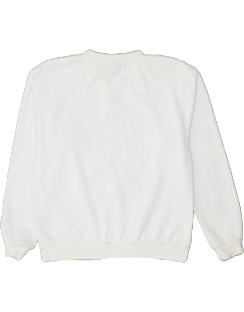 FILA Mens Graphic Sweatshirt Jumper Medium White Polyester | Vintage Fila | Thrift | Second-Hand Fila | Used Clothing | Messina Hembry 
