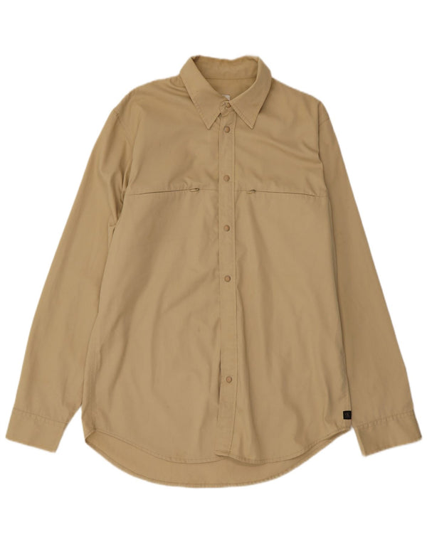 Calvin Klein Mens Regular Fit Shirt XL Beige Polyester