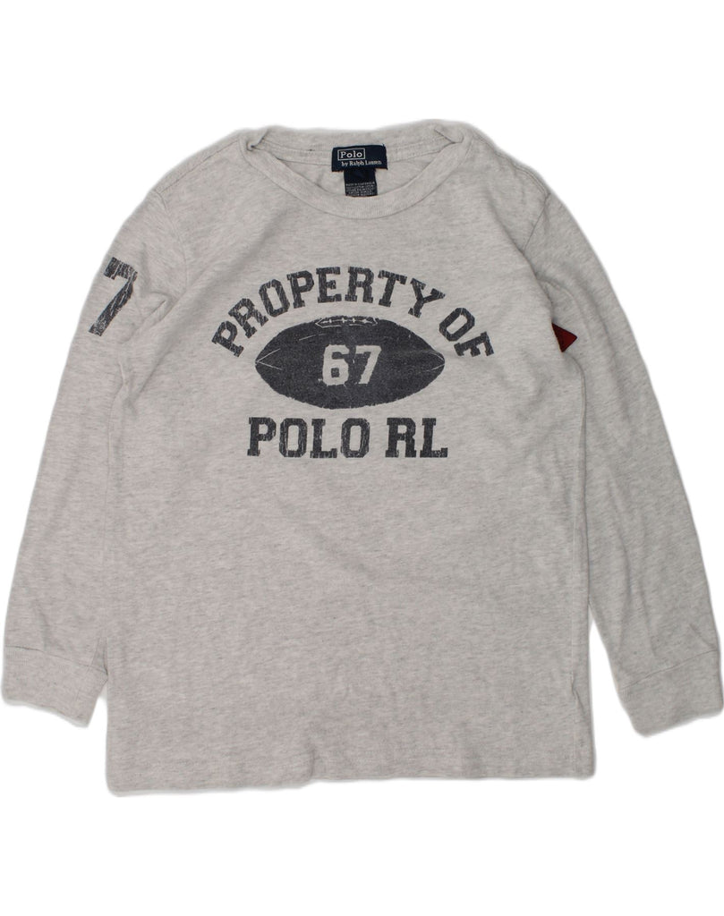 POLO RALPH LAUREN Boys Graphic Top Long Sleeve 5-6 Years Grey Cotton | Vintage Polo Ralph Lauren | Thrift | Second-Hand Polo Ralph Lauren | Used Clothing | Messina Hembry 