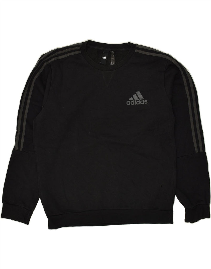 ADIDAS Mens Sweatshirt Jumper Large Black Cotton | Vintage Adidas | Thrift | Second-Hand Adidas | Used Clothing | Messina Hembry 