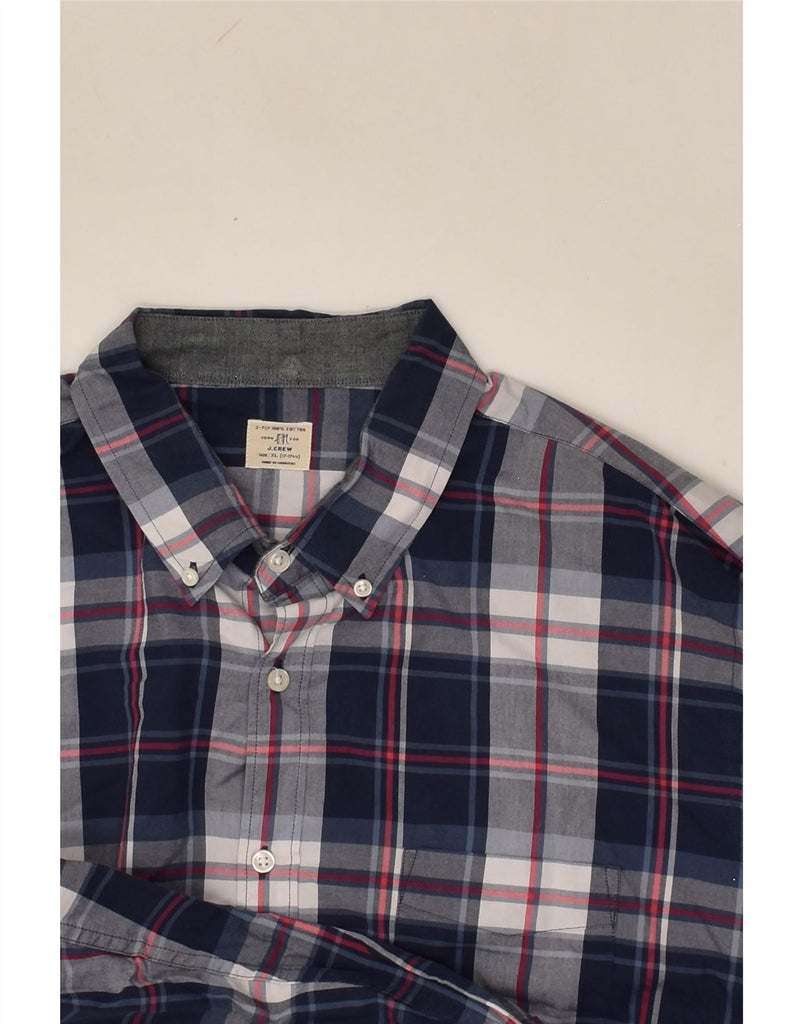 J. CREW Mens Shirt XL Navy Blue Check Cotton | Vintage J. Crew | Thrift | Second-Hand J. Crew | Used Clothing | Messina Hembry 