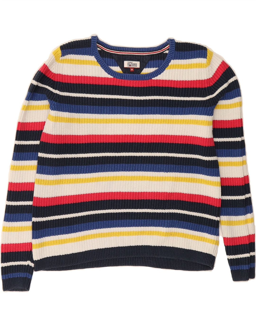 TOMMY HILFIGER Womens Boat Neck Jumper Sweater UK 14 Medium Multicoloured Vintage Tommy Hilfiger and Second-Hand Tommy Hilfiger from Messina Hembry 