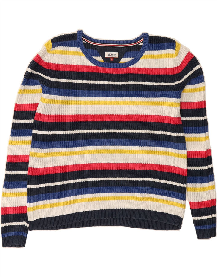 TOMMY HILFIGER Womens Boat Neck Jumper Sweater UK 14 Medium Multicoloured Vintage Tommy Hilfiger and Second-Hand Tommy Hilfiger from Messina Hembry 
