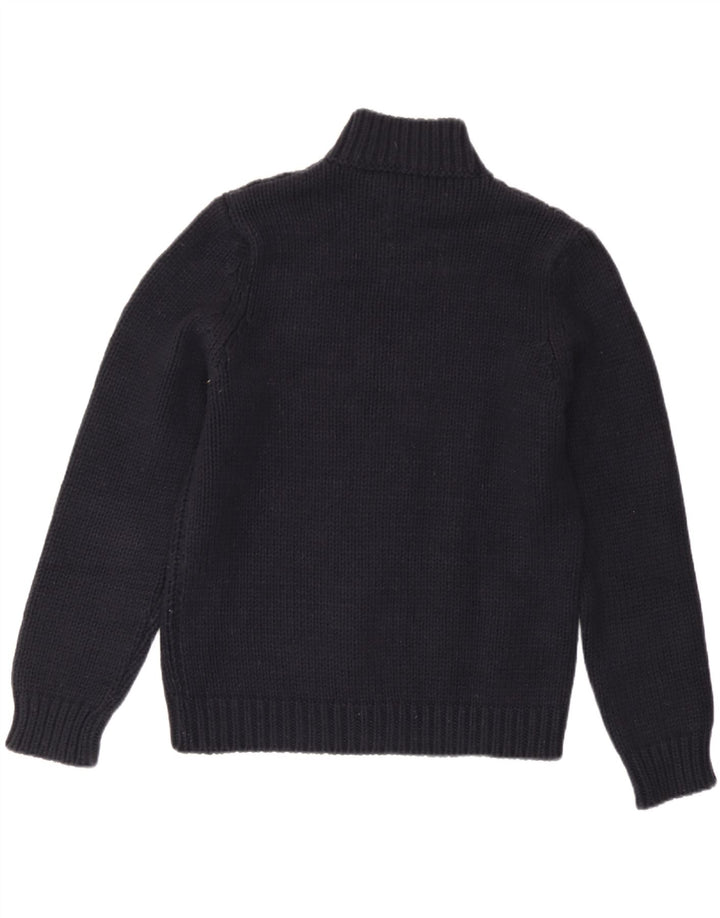 Sisley Womens Turtle Neck Jumper Sweater UK 14 Medium Navy Blue Wool